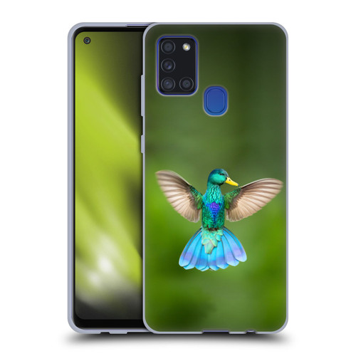 Pixelmated Animals Surreal Wildlife Quaking Bird Soft Gel Case for Samsung Galaxy A21s (2020)