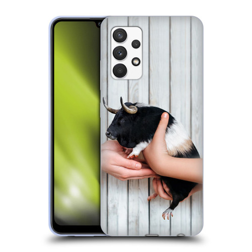 Pixelmated Animals Surreal Wildlife Guinea Bull Soft Gel Case for Samsung Galaxy A32 (2021)