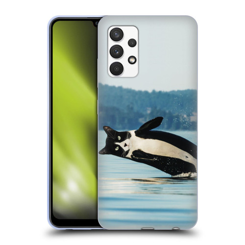 Pixelmated Animals Surreal Wildlife Orcat Soft Gel Case for Samsung Galaxy A32 (2021)