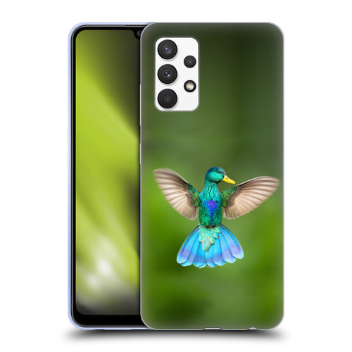 Pixelmated Animals Surreal Wildlife Quaking Bird Soft Gel Case for Samsung Galaxy A32 (2021)