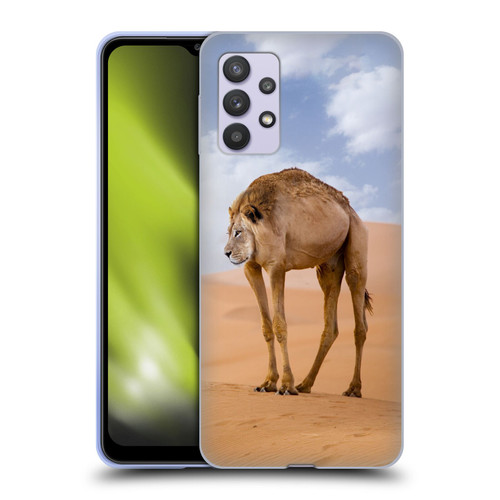 Pixelmated Animals Surreal Wildlife Camel Lion Soft Gel Case for Samsung Galaxy A32 5G / M32 5G (2021)