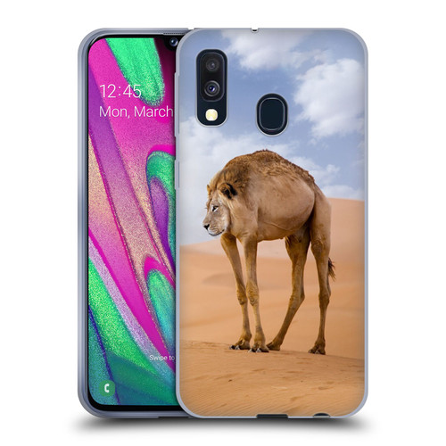 Pixelmated Animals Surreal Wildlife Camel Lion Soft Gel Case for Samsung Galaxy A40 (2019)