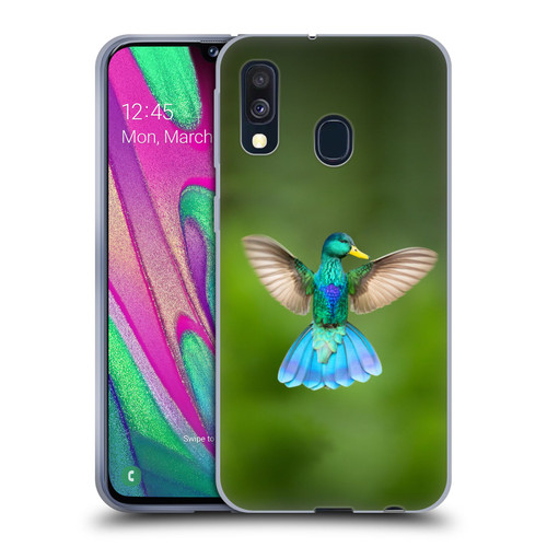 Pixelmated Animals Surreal Wildlife Quaking Bird Soft Gel Case for Samsung Galaxy A40 (2019)