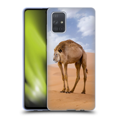 Pixelmated Animals Surreal Wildlife Camel Lion Soft Gel Case for Samsung Galaxy A71 (2019)