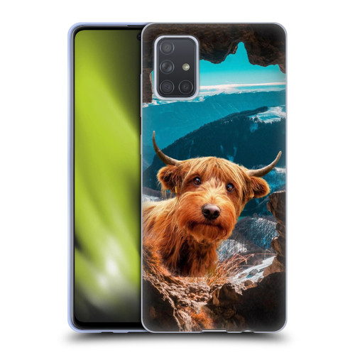 Pixelmated Animals Surreal Wildlife Cowpup Soft Gel Case for Samsung Galaxy A71 (2019)