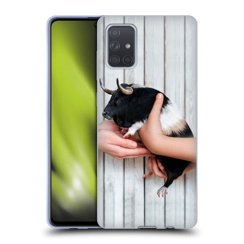 Pixelmated Animals Surreal Wildlife Guinea Bull Soft Gel Case for Samsung Galaxy A71 (2019)