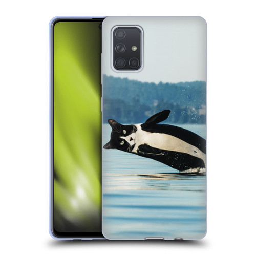Pixelmated Animals Surreal Wildlife Orcat Soft Gel Case for Samsung Galaxy A71 (2019)