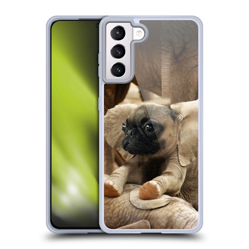 Pixelmated Animals Surreal Wildlife Pugephant Soft Gel Case for Samsung Galaxy S21+ 5G