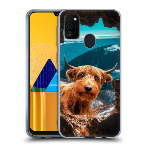 Pixelmated Animals Surreal Wildlife Cowpup Soft Gel Case for Samsung Galaxy M30s (2019)/M21 (2020)