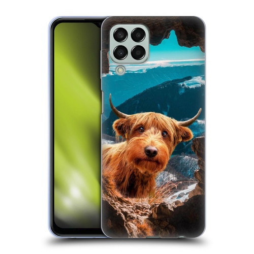 Pixelmated Animals Surreal Wildlife Cowpup Soft Gel Case for Samsung Galaxy M33 (2022)