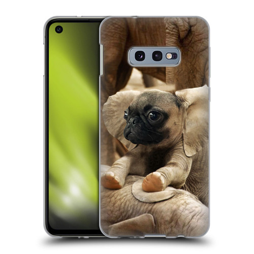 Pixelmated Animals Surreal Wildlife Pugephant Soft Gel Case for Samsung Galaxy S10e