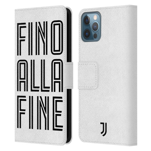 Juventus Football Club Type Fino Alla Fine White Leather Book Wallet Case Cover For Apple iPhone 12 / iPhone 12 Pro
