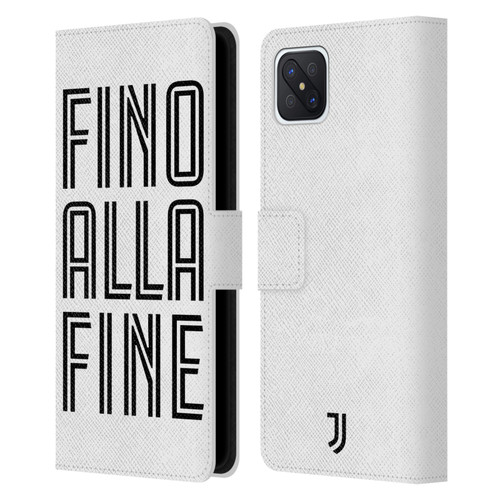 Juventus Football Club Type Fino Alla Fine White Leather Book Wallet Case Cover For OPPO Reno4 Z 5G