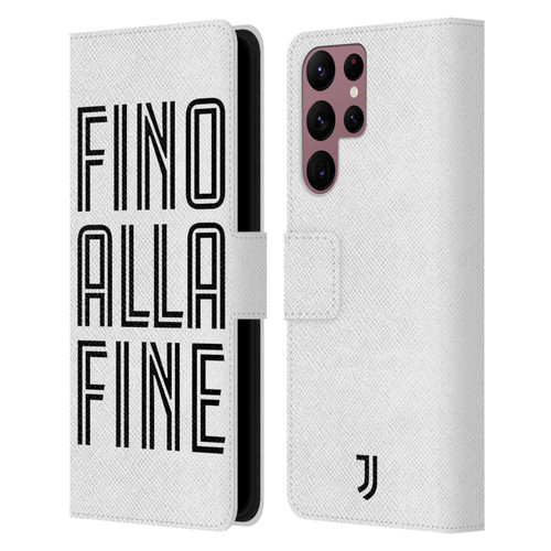 Juventus Football Club Type Fino Alla Fine White Leather Book Wallet Case Cover For Samsung Galaxy S22 Ultra 5G