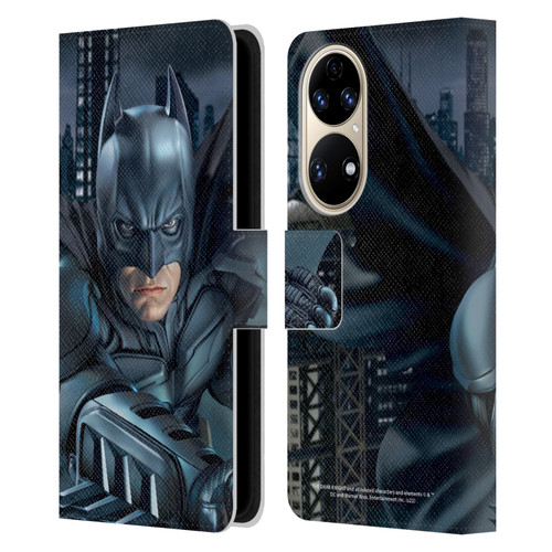 The Dark Knight Character Art Batman Leather Book Wallet Case Cover For Huawei P50