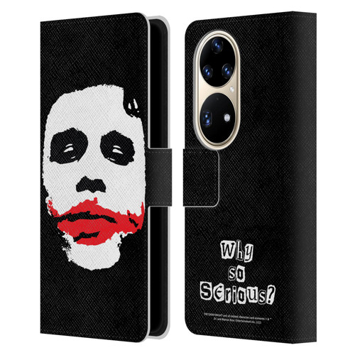 The Dark Knight Character Art Joker Face Leather Book Wallet Case Cover For Huawei P50 Pro