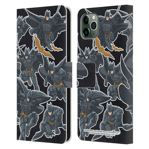 The Dark Knight Character Art Batman Sticker Collage Leather Book Wallet Case Cover For Apple iPhone 11 Pro Max
