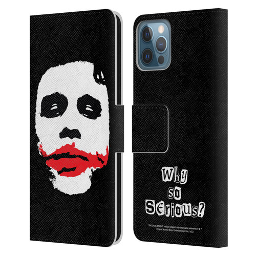 The Dark Knight Character Art Joker Face Leather Book Wallet Case Cover For Apple iPhone 12 / iPhone 12 Pro