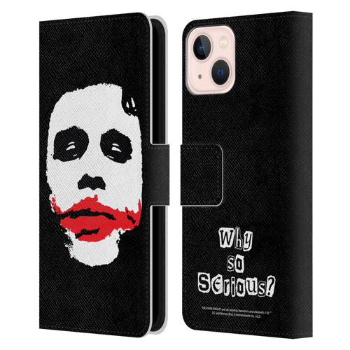 The Dark Knight Character Art Joker Face Leather Book Wallet Case Cover For Apple iPhone 13