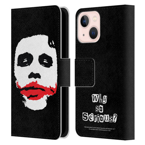 The Dark Knight Character Art Joker Face Leather Book Wallet Case Cover For Apple iPhone 13 Mini