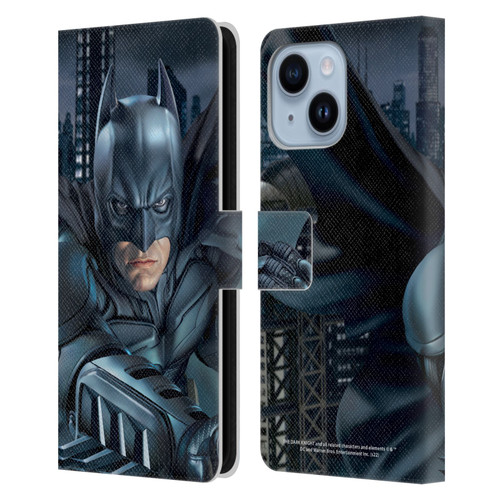 The Dark Knight Character Art Batman Leather Book Wallet Case Cover For Apple iPhone 14 Plus