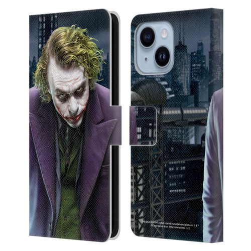 The Dark Knight Character Art Joker Leather Book Wallet Case Cover For Apple iPhone 14 Plus