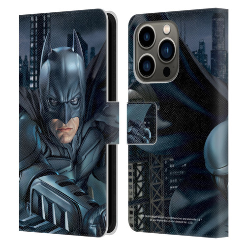 The Dark Knight Character Art Batman Leather Book Wallet Case Cover For Apple iPhone 14 Pro