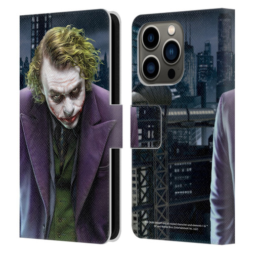 The Dark Knight Character Art Joker Leather Book Wallet Case Cover For Apple iPhone 14 Pro