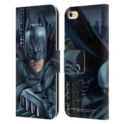 The Dark Knight Character Art Batman Leather Book Wallet Case Cover For Apple iPhone 6 / iPhone 6s