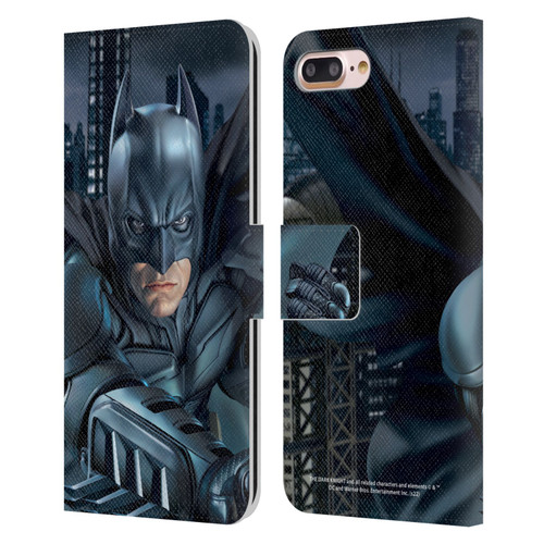 The Dark Knight Character Art Batman Leather Book Wallet Case Cover For Apple iPhone 7 Plus / iPhone 8 Plus