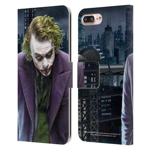 The Dark Knight Character Art Joker Leather Book Wallet Case Cover For Apple iPhone 7 Plus / iPhone 8 Plus