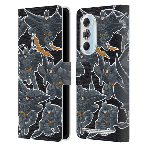 The Dark Knight Character Art Batman Sticker Collage Leather Book Wallet Case Cover For Motorola Edge X30