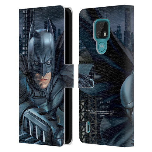 The Dark Knight Character Art Batman Leather Book Wallet Case Cover For Motorola Moto E7