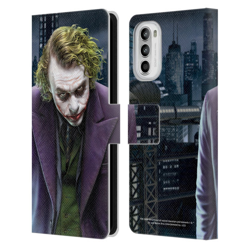 The Dark Knight Character Art Joker Leather Book Wallet Case Cover For Motorola Moto G52