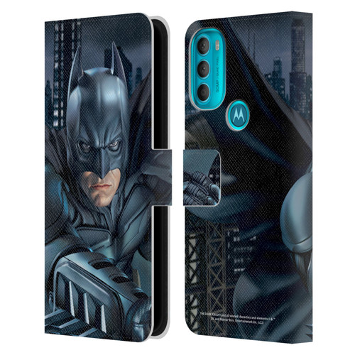 The Dark Knight Character Art Batman Leather Book Wallet Case Cover For Motorola Moto G71 5G
