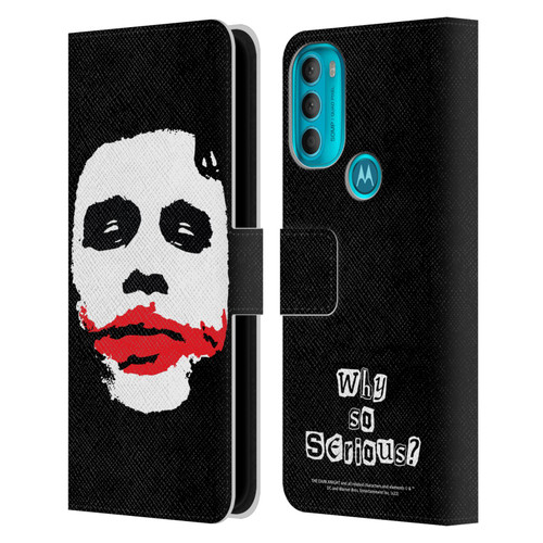 The Dark Knight Character Art Joker Face Leather Book Wallet Case Cover For Motorola Moto G71 5G