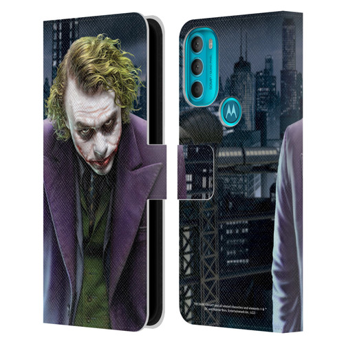 The Dark Knight Character Art Joker Leather Book Wallet Case Cover For Motorola Moto G71 5G