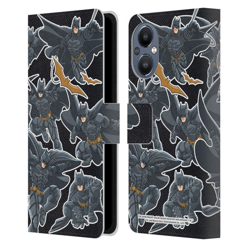 The Dark Knight Character Art Batman Sticker Collage Leather Book Wallet Case Cover For OnePlus Nord N20 5G