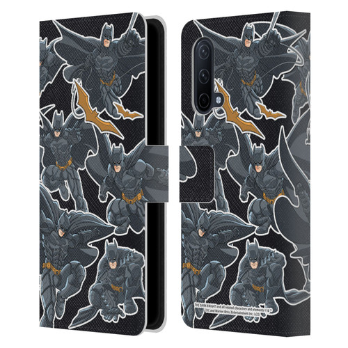 The Dark Knight Character Art Batman Sticker Collage Leather Book Wallet Case Cover For OnePlus Nord CE 5G