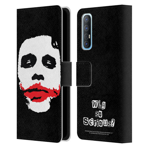The Dark Knight Character Art Joker Face Leather Book Wallet Case Cover For OPPO Find X2 Neo 5G