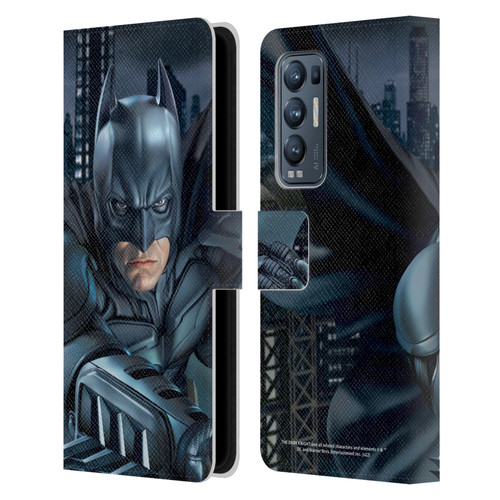 The Dark Knight Character Art Batman Leather Book Wallet Case Cover For OPPO Find X3 Neo / Reno5 Pro+ 5G