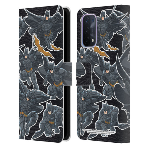 The Dark Knight Character Art Batman Sticker Collage Leather Book Wallet Case Cover For OPPO A54 5G