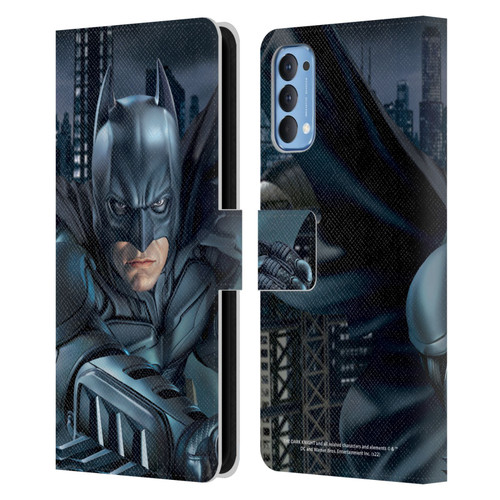 The Dark Knight Character Art Batman Leather Book Wallet Case Cover For OPPO Reno 4 5G