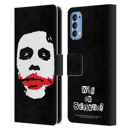 The Dark Knight Character Art Joker Face Leather Book Wallet Case Cover For OPPO Reno 4 5G