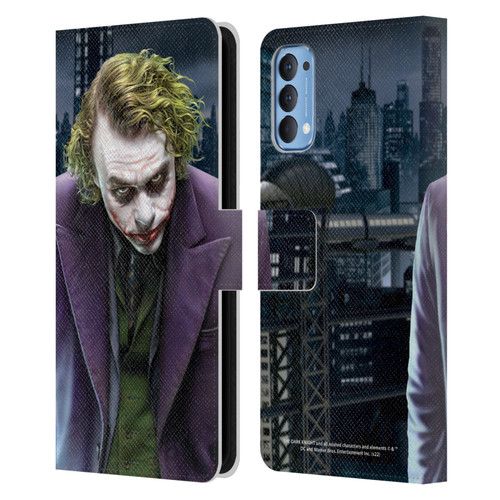 The Dark Knight Character Art Joker Leather Book Wallet Case Cover For OPPO Reno 4 5G