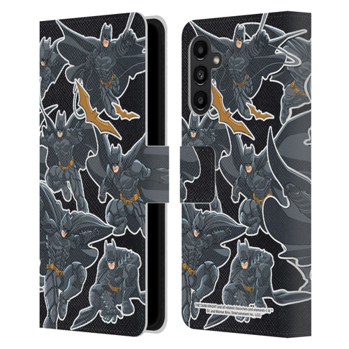 The Dark Knight Character Art Batman Sticker Collage Leather Book Wallet Case Cover For Samsung Galaxy A13 5G (2021)