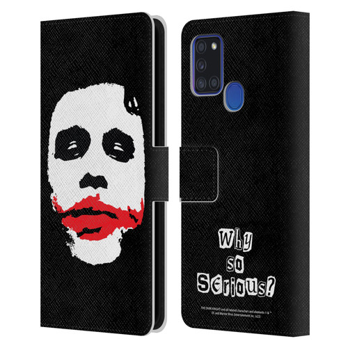 The Dark Knight Character Art Joker Face Leather Book Wallet Case Cover For Samsung Galaxy A21s (2020)