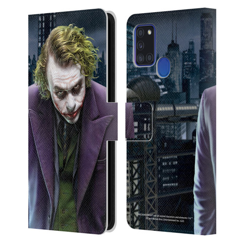 The Dark Knight Character Art Joker Leather Book Wallet Case Cover For Samsung Galaxy A21s (2020)