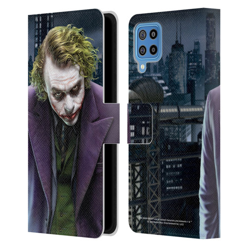 The Dark Knight Character Art Joker Leather Book Wallet Case Cover For Samsung Galaxy F22 (2021)
