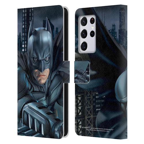 The Dark Knight Character Art Batman Leather Book Wallet Case Cover For Samsung Galaxy S21 Ultra 5G